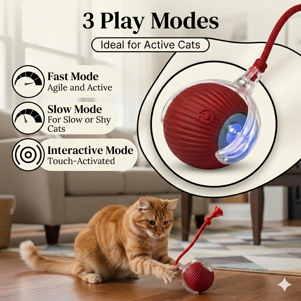 🐾 Smart Rolling Interactive Pet Toy